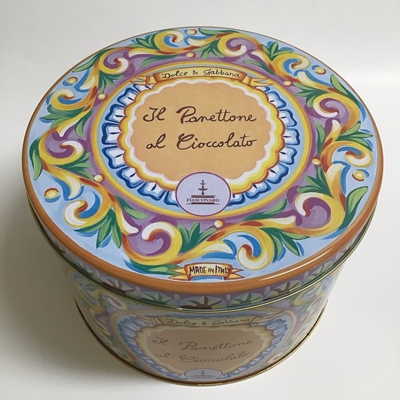 Dolce & Gabbana Tin Made In Italy EMPTY Fiasconaro Panettone LARGE 10” Storage - Picture 8 of 14
